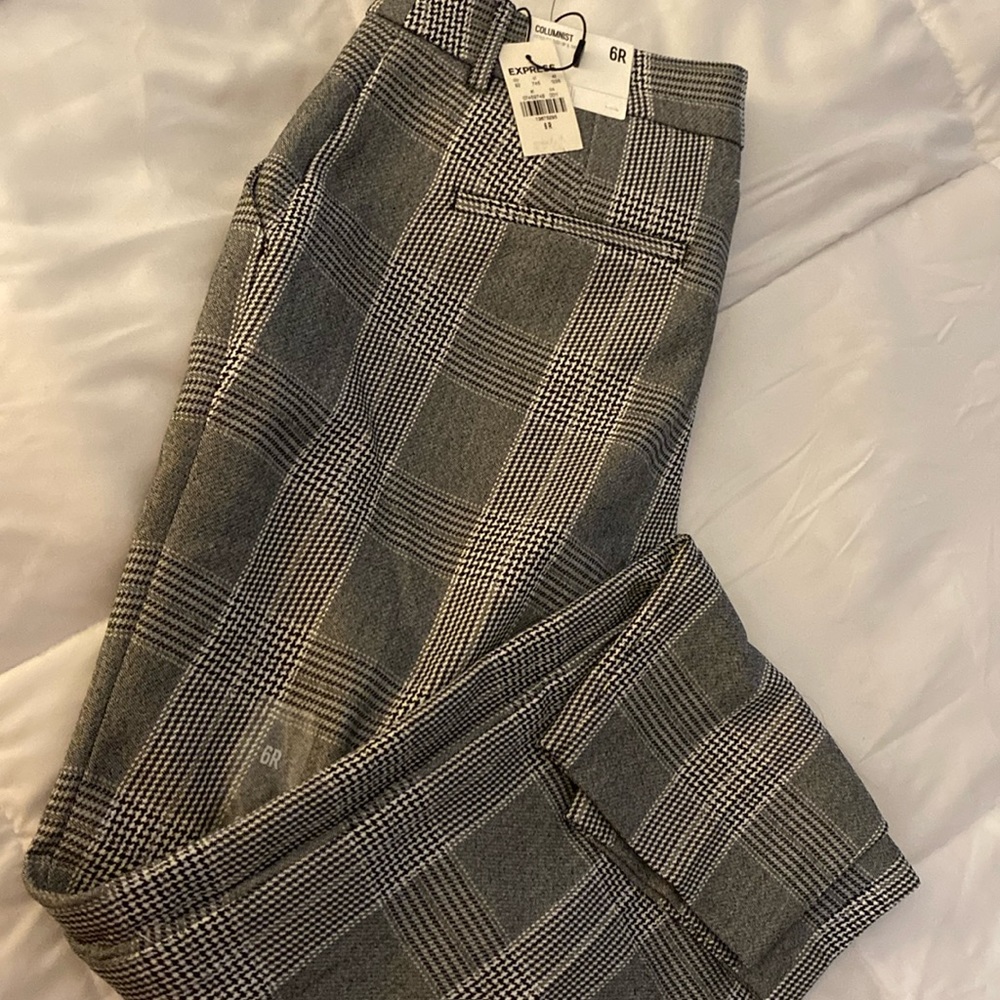 Express plaid columnist mid rise ankle